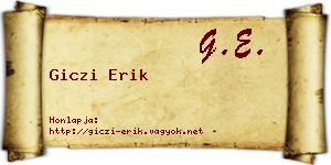 Giczi Erik névjegykártya