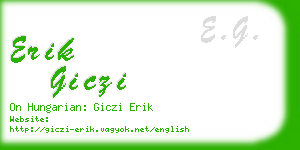 erik giczi business card